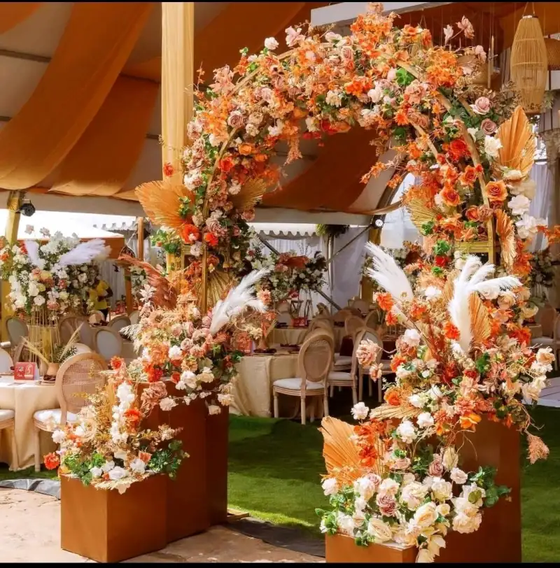Floral arch for an event at Maple Inn